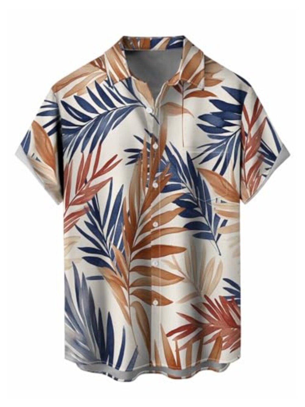 Mens Hawaiian Tropical Button Down Shirt Short Sleeve Summer Beach Pocket